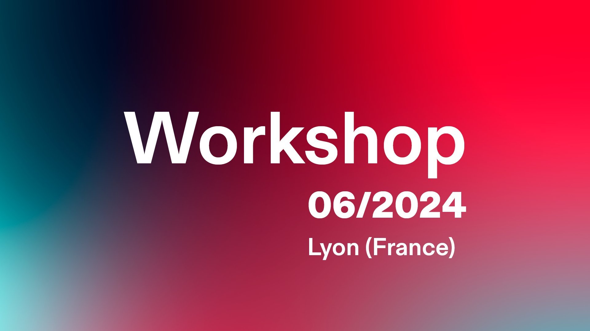 Banner of the IIoT Workshop in Lyon, France in white letters on colorful background.