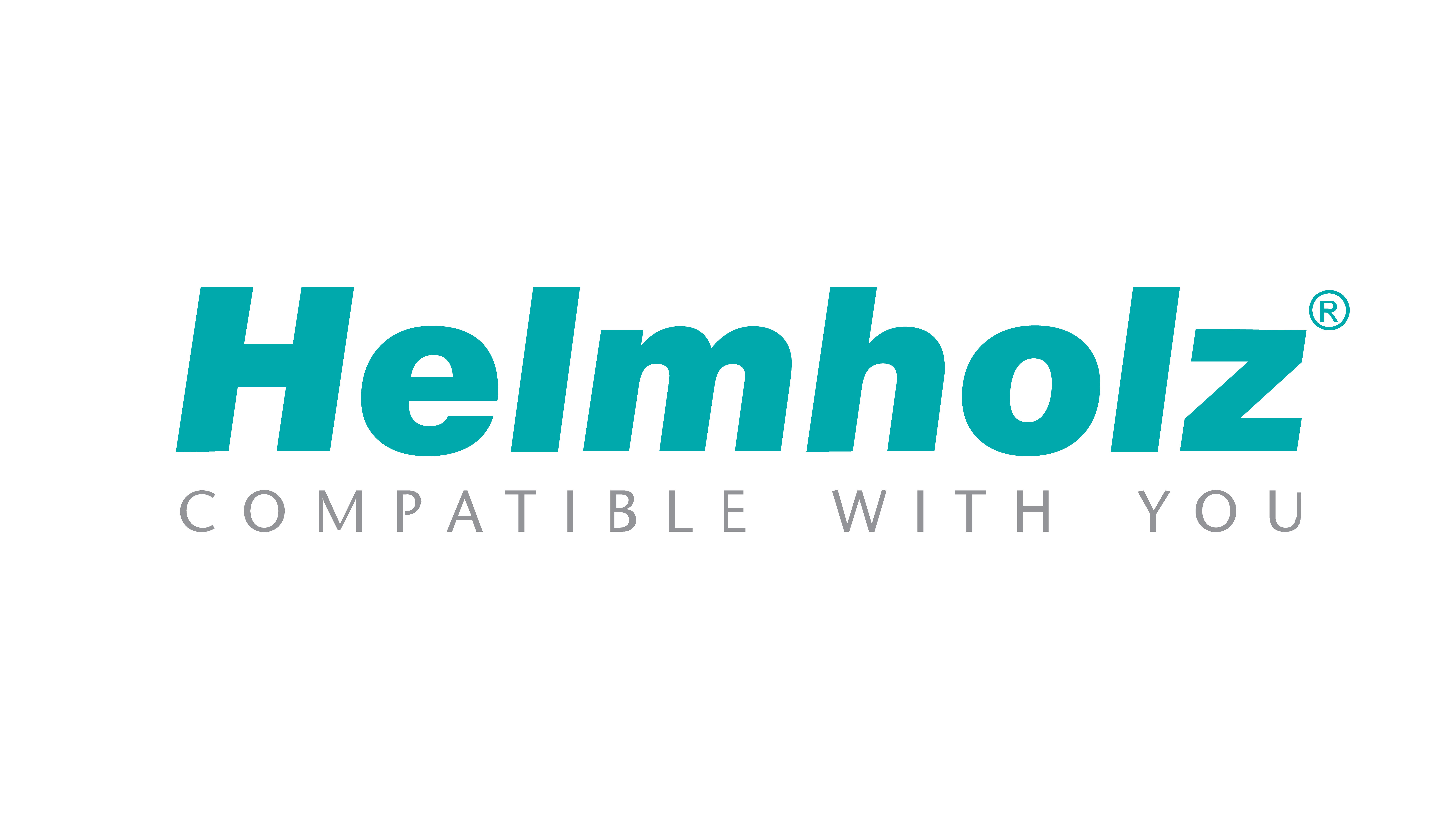 The Logo of Helmholz Benelux in large turquoise letters. "Compatible with you" is written under it in grey letters.