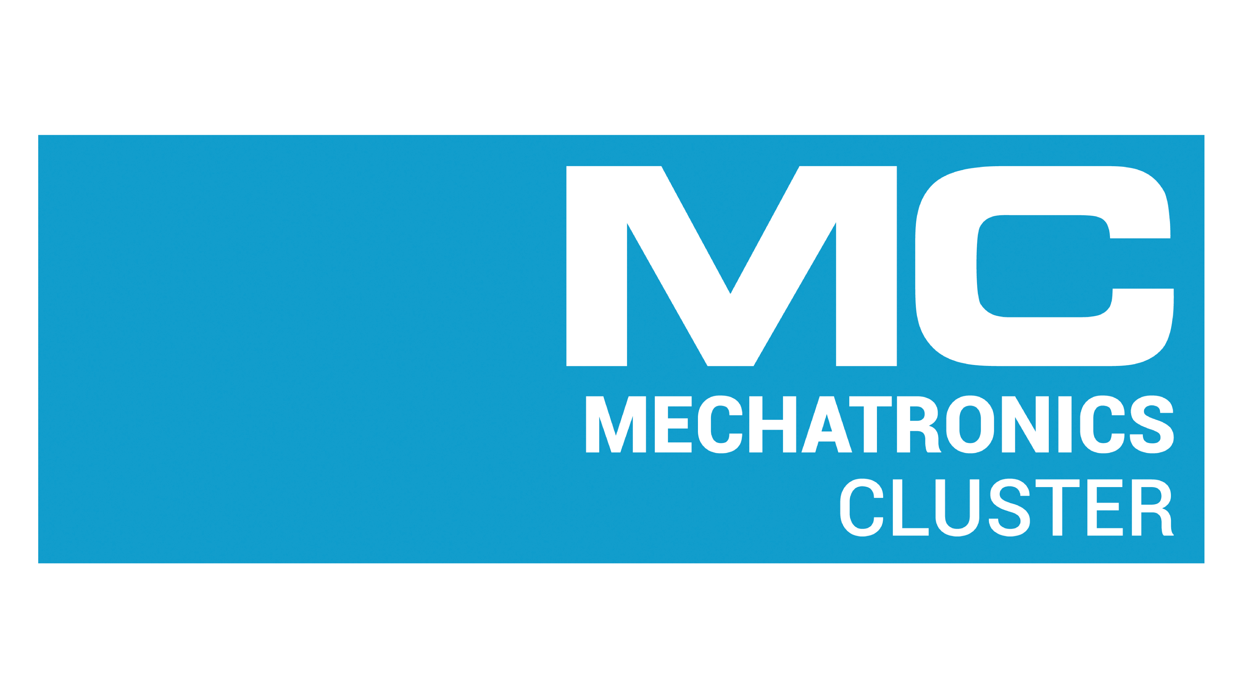 The logo of Mechatronik-Cluster in white letters on blue background.